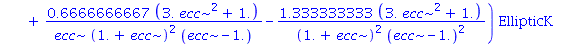 1.5*(1-ecc^2)^1.000000000*((-.6666666667/(ecc*(1.+ecc)*(ecc-1.))+.6666666667*(3.*ecc^2+1.)/(ecc*(1.+ecc)^2*(ecc-1.))-1.333333333*(3.*ecc^2+1.)/((1.+ecc)^2*(ecc-1.)^2))*EllipticK(1.414213562*(ecc/(1.+e...