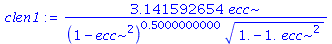 3.141592654*ecc/((1-ecc^2)^.5000000000*(1.-1.*ecc^2)^(1/2))