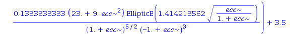 6.0*ecc*(1-ecc^2)^2.000000000*((-1.066666667/((1.+ecc)^2*(-1.+ecc)^2)+.1333333333*(23.+9.*ecc^2)/((1.+ecc)^3*(-1.+ecc)^2)-.2666666667*ecc*(23.+9.*ecc^2)/((1.+ecc)^3*(-1.+ecc)^3))*EllipticK(1.414213562...