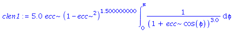 5.0*ecc*(1-ecc^2)^1.500000000*int(1/(1+ecc*cos(phi))^3.0, phi = 0 .. Pi)