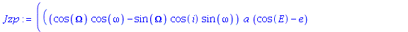 (((cos(Omega)*cos(omega)-sin(Omega)*cos(i)*sin(omega))*a*(cos(E)-e)+(sin(Omega)*cos(omega)+cos(Omega)*cos(i)*sin(omega))*a*(1-e^2)^(1/2)*sin(E))*(-(-cos(Omega)*sin(omega)-sin(Omega)*cos(i)*cos(omega))...