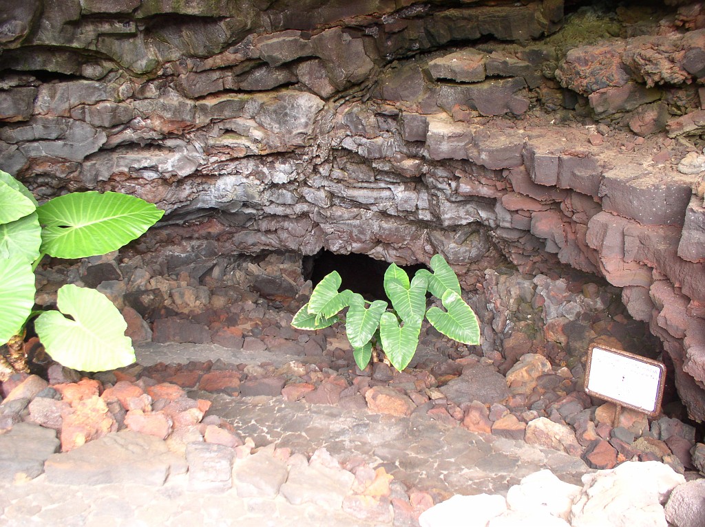 p6220006.jpg - Cueves de los Verdes. Česky Zelená jeskyně. Zelené jsou tam však jen zasazené rostliny u vchodu a oblečení průvodkyně.